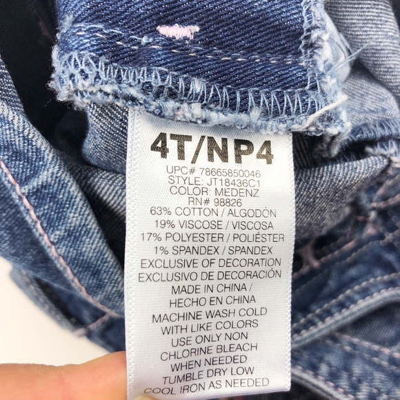 Jordache Toddler Girl's Denim Short Overalls Sz 4T - Picture 8 of 8